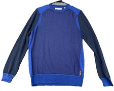 Ben Sherman mens knit sweater size M navy blue crew neck cotton