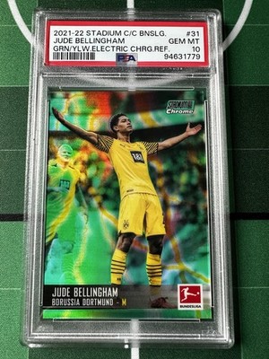 2021-22 Topps Stadium Club Chrome Bundesliga Jude Bellingham /75 PSA Electric