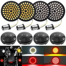 2026 LED Turn Signals 1157, 2" LED Blinker Front Rear Led Lights w/ 4 Dark Sm...