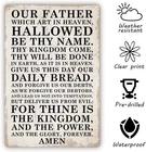 Vintage Religious Tin Metal Signs Home Décor 8x12 Inspirational Our Father Lor