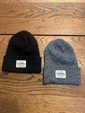 Coal Knit Beanie Black Gray Winter Ski Snowboarding Unisex Logo Accent