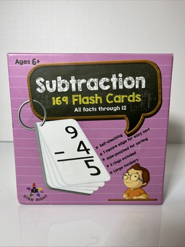 Star Right Education Subtraction Flash Cards, 0-12 (All Facts, 169 Cards) - Picture 1 of 4