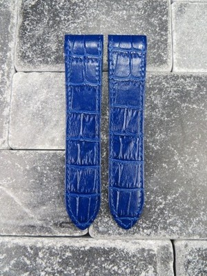 NEU Lederarmband 23 mm Blau Für CARTIER SANTOS 100 XL Large