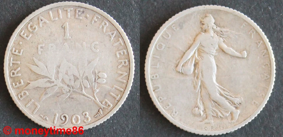 France ! 1 franc semeuse 1903, argent, état TB- - Photo 1/1