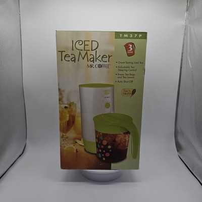 Iced Tea Maker Mr Coffee 3qt Model TM37P Green Adjustable Steeping Control