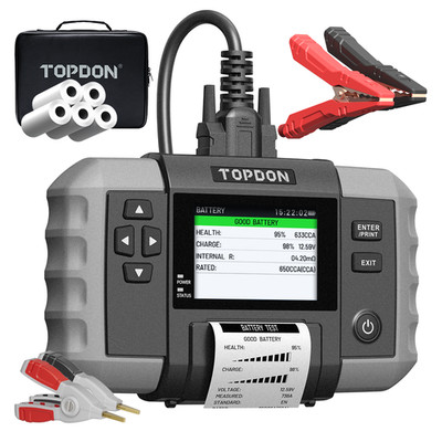 TOPDON BT600 Plus 6&12V&24V Battery Tester Charging Cranking Analyzer Heavy Duty