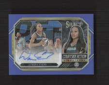 2024 Panini Select WNBA Dana Evans Courtside Action Signatures Blue /49 AUTO