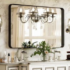 Bathroom Mirror 24x32Deep Frame Wall Mirror Round Corner Bathroom Vanity Mirror