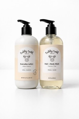Tubby Todd Bath Co Hair + Body Wash & Everyday Lotion Set 8.5 fl oz & 8 fl oz