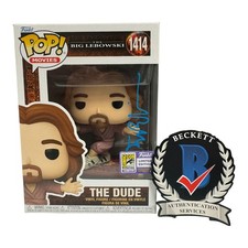JEFF BRIDGES SIGNED AUTOGRAPH FUNKO POP 1414 THE BIG LEBOWSKI BECKETT BAS