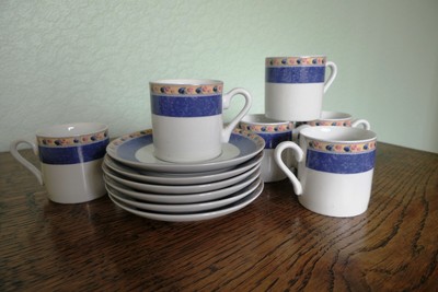 Danube Blue set of 6 Espresso Cups & Saucers, excellent condt. | eBay UK