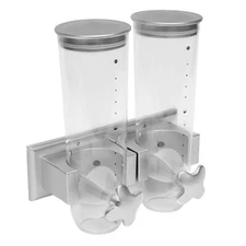 Double food dispenser, wall mounted food dispenser, capacity 3 litres