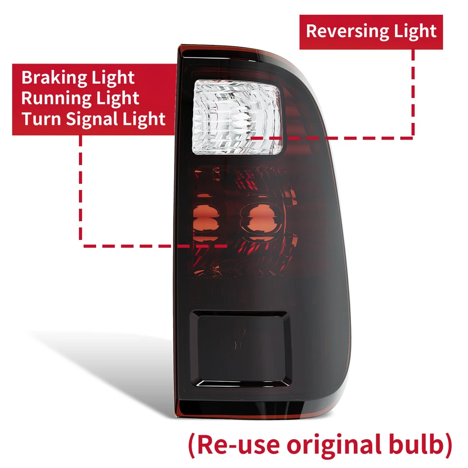 Pair Smoked Tail Lights For Ford F-250 F-350 F-450 F-550 Super Duty 2008-2016 - Image 2 of 4