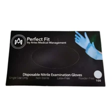 Perfect Fit Blue Disposable Latex & Powder-Free Nitrile Gloves Size: L