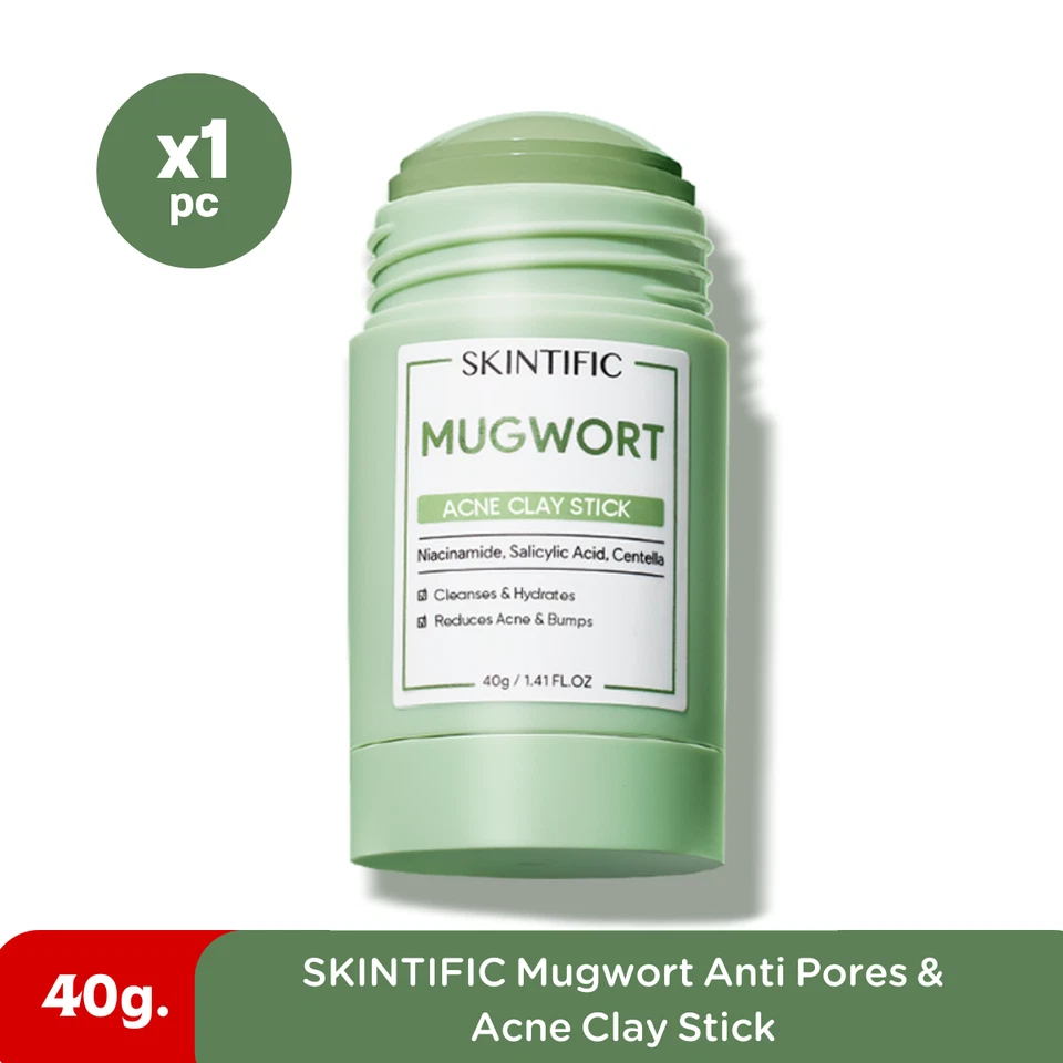 SKINTIFIC Mugwort Acne Clay Stick Niacinamide Salicylic Acid Treating Redness x1 - Image 2 of 4