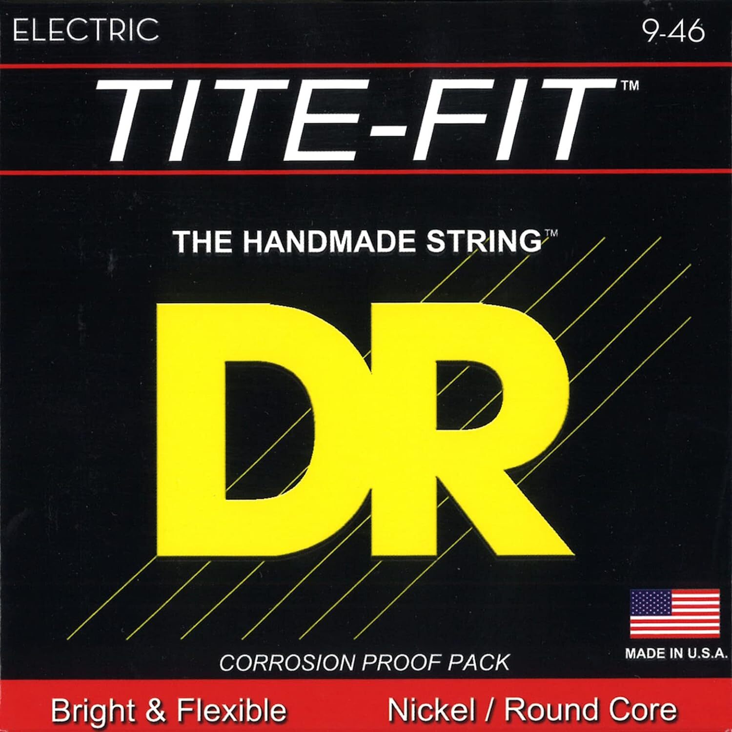 DR Strings TITE-FIT™ - Nickel Plated Electric Guitar Strings: Light to Medium 9-
