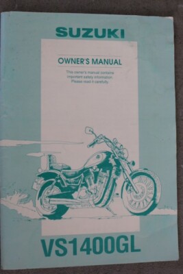 Suzuki VS 1400 GL Owner`s Manual ''April 1993'' Betriebsanleitung Englisch