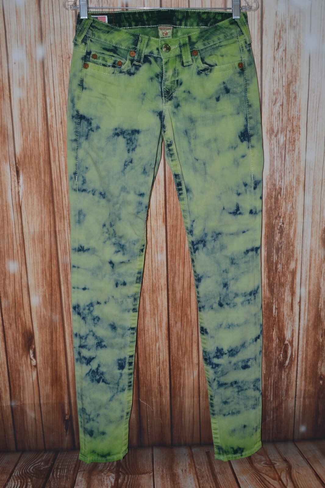 True Religion Women's Stella Skinny Pocket Flaps Tie Dye Jeans Sz 28x34 thumbnail 4