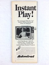 1967 Admiral Television Vintage Print Ad Instant Play Portable TV remote control