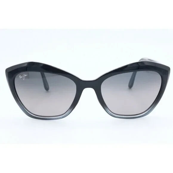 Maui Jim Lotus MJ 827-02J Cat Eye Black Sunglasses Gray  display picture 1
