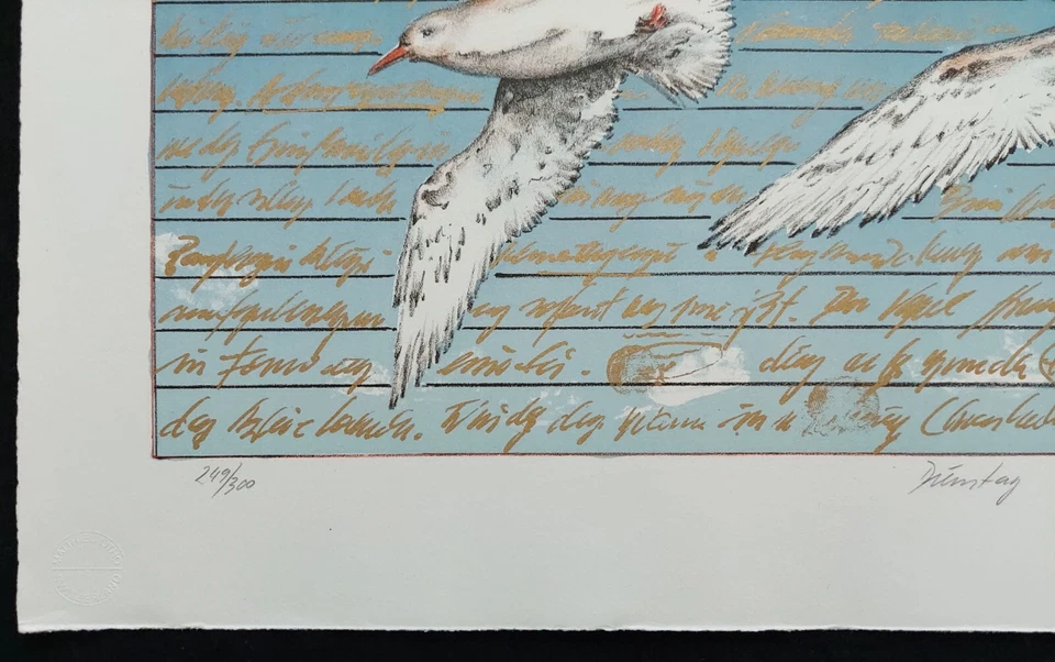 K. H. Denning Grafik Farblithographie Dienstag nummeriert signiert 1978  - Bild 4 von 4