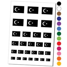 Turkey Flag Temporary Tattoo Water Resistant Set