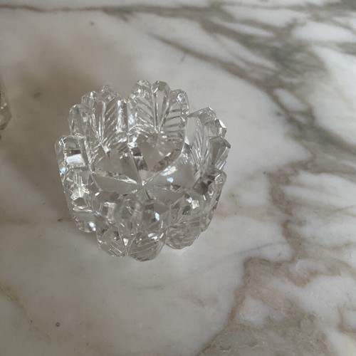 Lot of 5 Clear Cut Glass Open Salt Cellars Mismatched - Picture 4 of 8