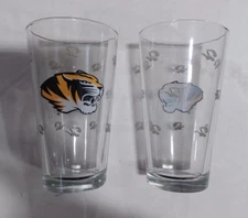 Boelter Brands Missouri Tigers Satin Etch 16oz Pint Beer Glass Set of 2 NCAA