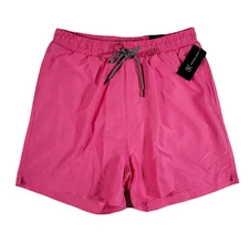 Inc Quick-Dry Solid 5" Swim Trunks Mens Large Sangria Sunset Pink Regular-Fit