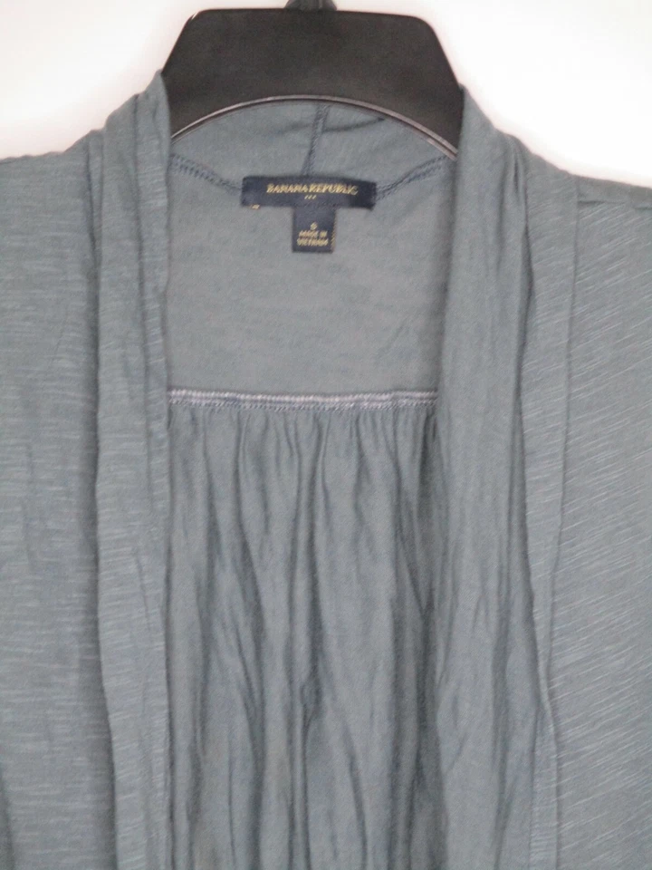Banana Republic Womens Wrap Small Blue Open Pockets Long Tank Sleeveless Solid - Image 2 of 4