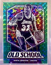 Magic Johnson 2019-20 Mosaic Old School Green Prizm #16 Los Angeles Lakers HOF