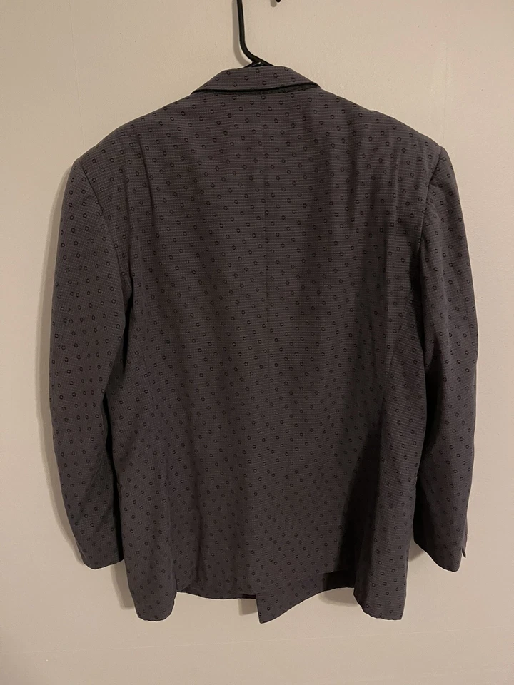 Casaco blazer vintage Gianni Versace Itália cinza geométrico - masculino 44R - Imagem 4 de 4