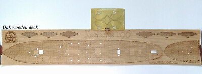 Revell USS Kearsarge 1:96 - laser cut wooden deck for model with Brass parts