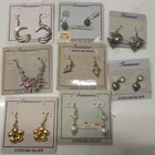 Vintage Jewelry Lot 8 Sterling Silver Earrings Costume Jewelry on Cards