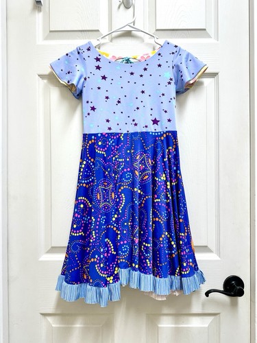 Twirly Girl Reversible Dress sz 8 Fun Colorful 2-in-1 Made in USA Twirl - Picture 2 of 14