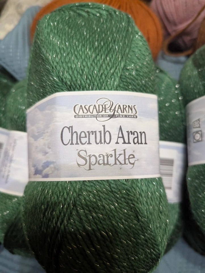 Lote de 6 hilados Aran color verde cascada brillante descontinuados Foto 4 de 4