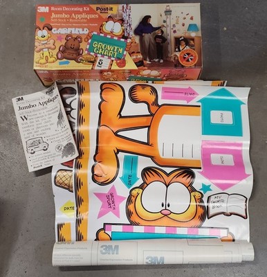 Vintage Garfield Room Decorating Kit Growth Chart - Opened but complete