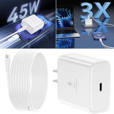45W Fast Charging Type C Wall Charger Adapter For iPhone 17 17e 16 15 14 Pro Max