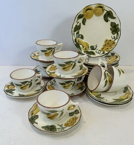 VINTAGE MCM Stangl Pottery "Sculpted Fruit" Set (24 pieces) | Handpainted USA