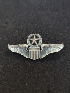 Vintage US Air Force Master Pilot Wings Marked 1/20 Vietnam Silver Filled G23