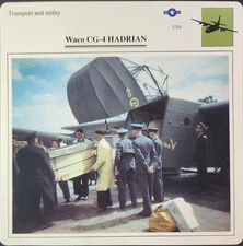 Waco CG-4 Hadrian Plane Picture Vtg Original Aircraft Detail Collector Card