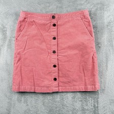 J.Crew Mini Skirt Women 6 Pink Corduroy Faux Button Front Pocket Preppy Academia
