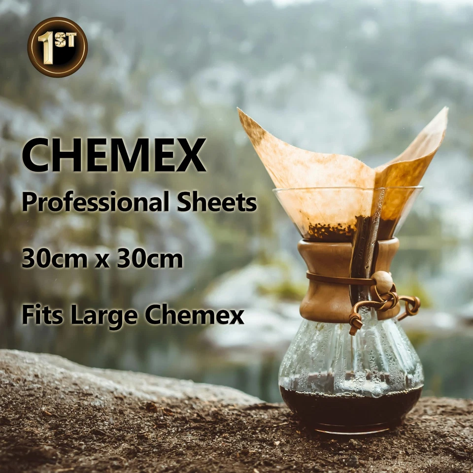 40-200 Pack Unbleached Coffee Filter Paper Chemex V60 Pour Over Brewer V01/02/U - image 4 of 4