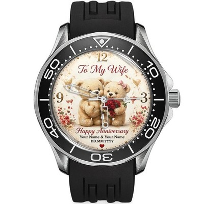 TWK Teddy Bear Armbanduhr Für Meine Ehefrau Personalisiert 40mm Edelstahl