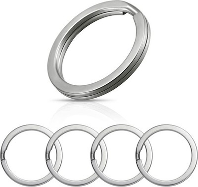 5 Pack Titanium Split Key Rings 25mm Keychain Rings
