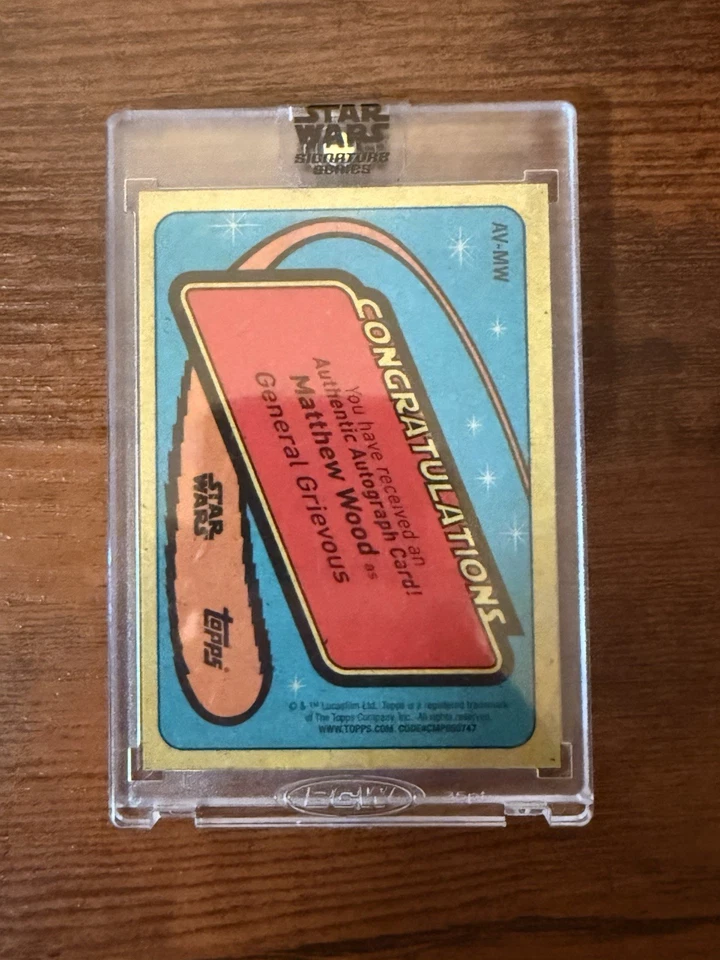 22 Topps Star Wars Signature Series Matthew Wood General Grievous /25 Autograph - Image 3 of 3