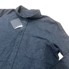 14th & Union Men Charcoal Gray Long Sleeve Button Up Shirt Size Large NWT