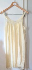 Vanity Fair Lace Trim Satin Nightgown Slip Dress Large Yellow Y2K Coquette USA
