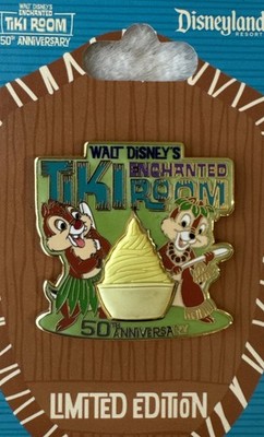 DISNEY DLR CHIP DALE ENCHANTED TIKI ROOM 50TH ANNIVERSARY DOLE WHIP LE 500 PIN
