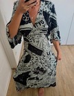 Robe Farm Rio - taille S - blanche à motifs noir - longue